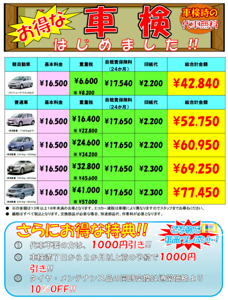 車検も当店にお任せ下さい！